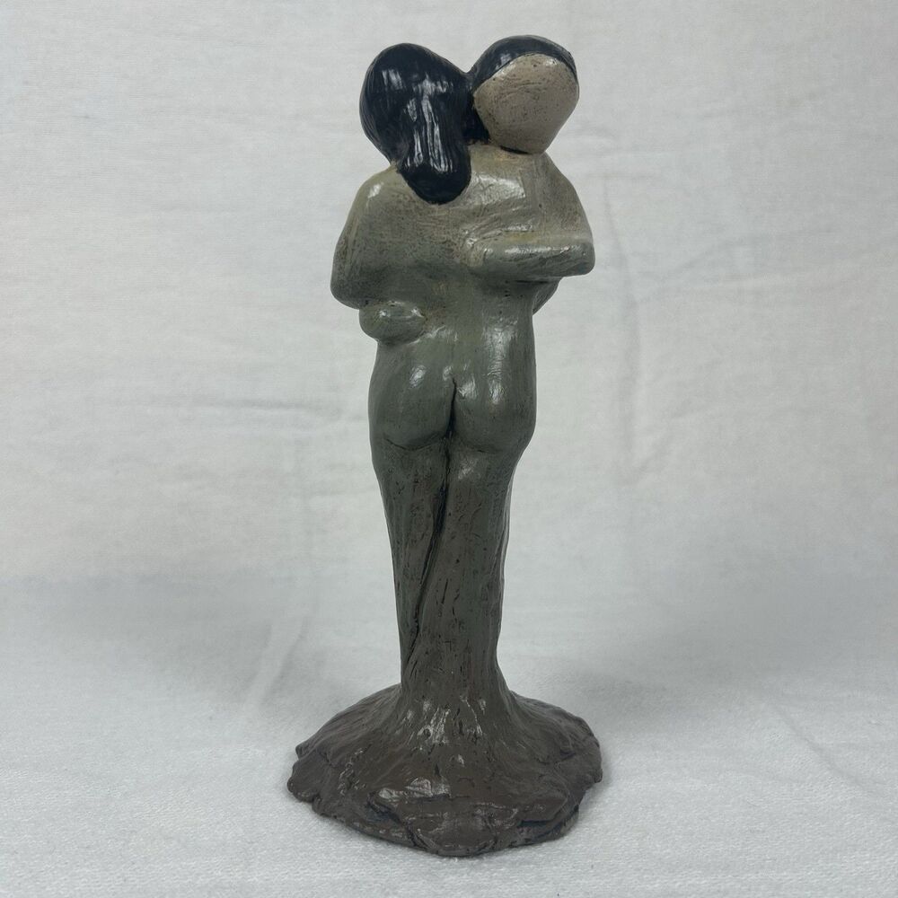 Male Female Embracing Sculpture. Handmade. Art, Love, Passion. Clay Original